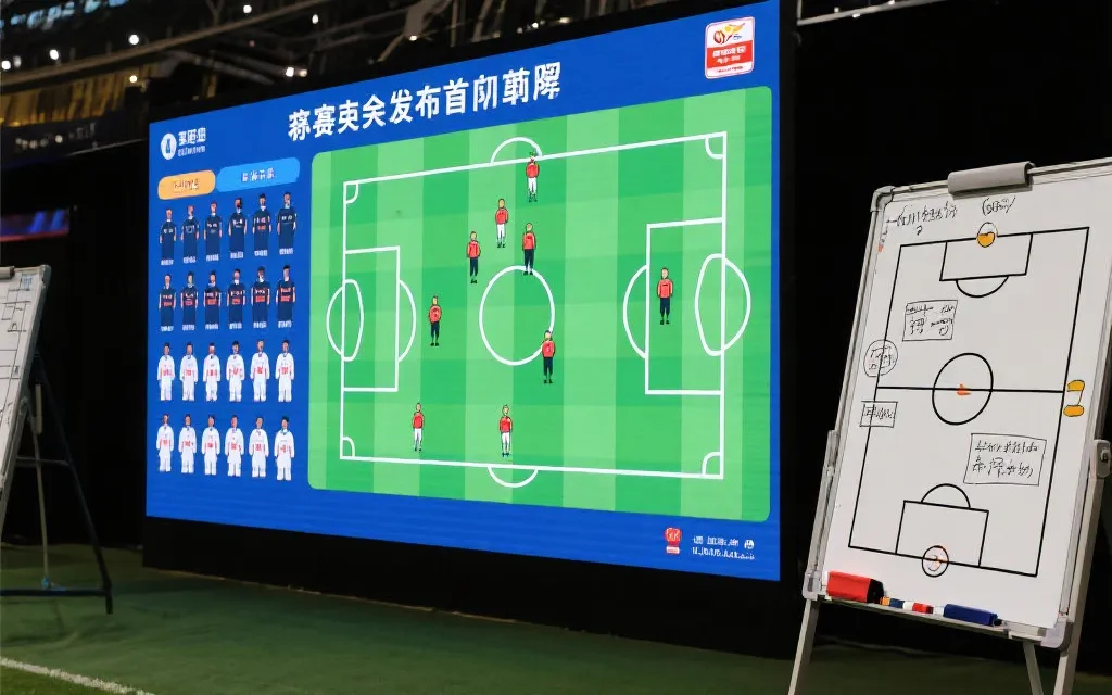 比赛临场首发公布,战术板与阵型分析界面